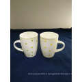 Taza de café DOT Decal New Bone China con tapa